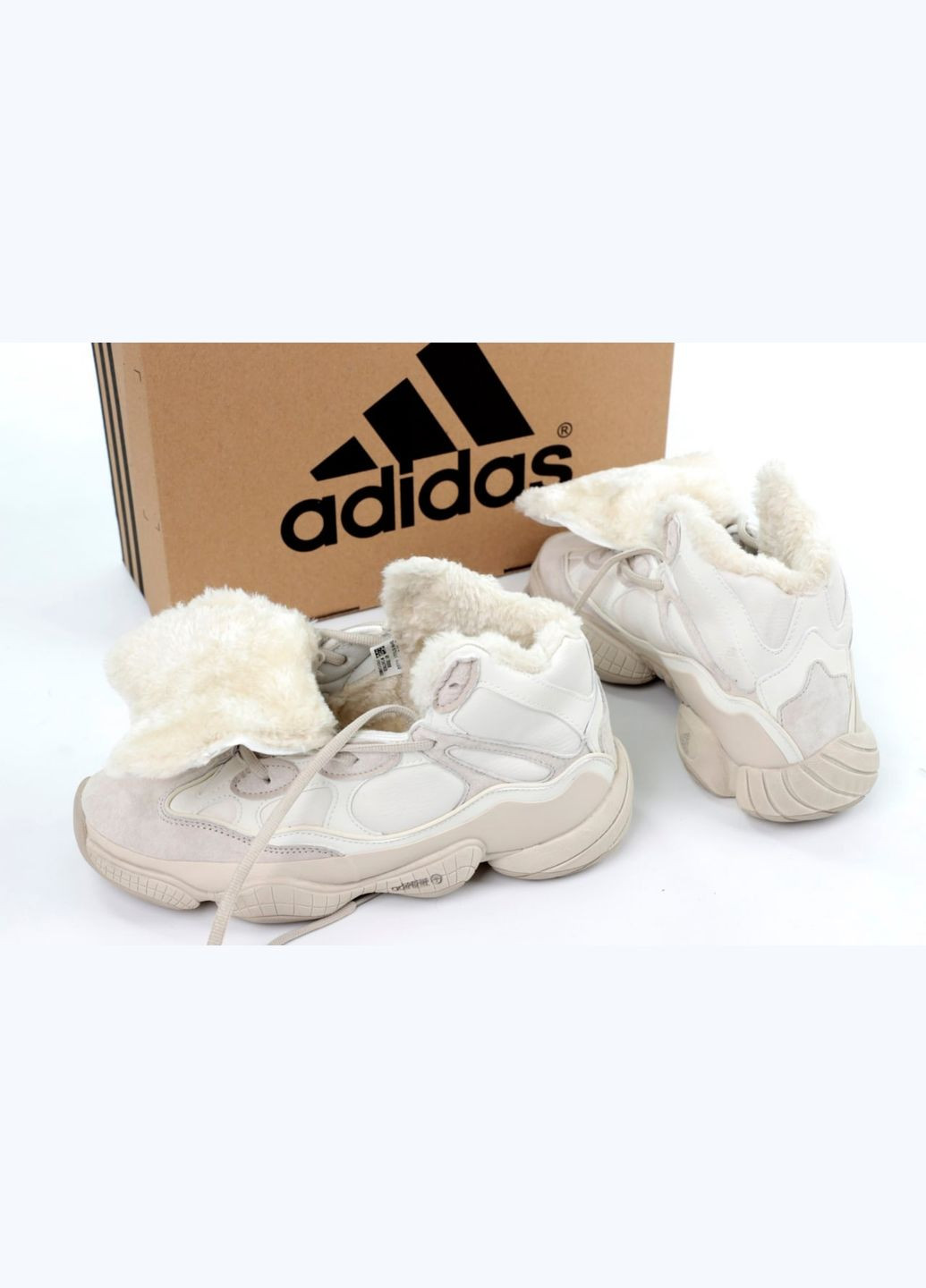 Бежеві Зимовий кросівки зимові чоловічі і жіночі adidas yeezy boost 500 high winter fur beige | адідас ізі буст 500 високі бежеві з хутром No Brand