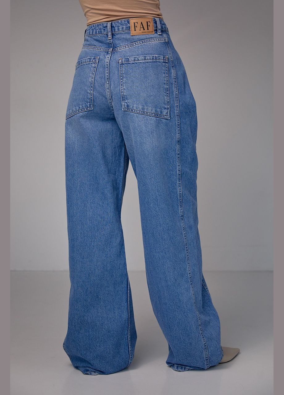 Жіночі широкі джинси baggy - синій Lurex - (282958369)