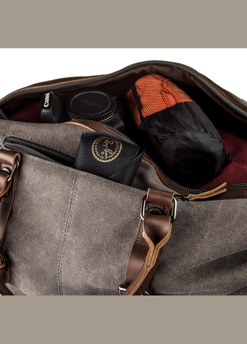 Дорожня сумка текстильна велика 20165 Сіра Vintage (297129785)