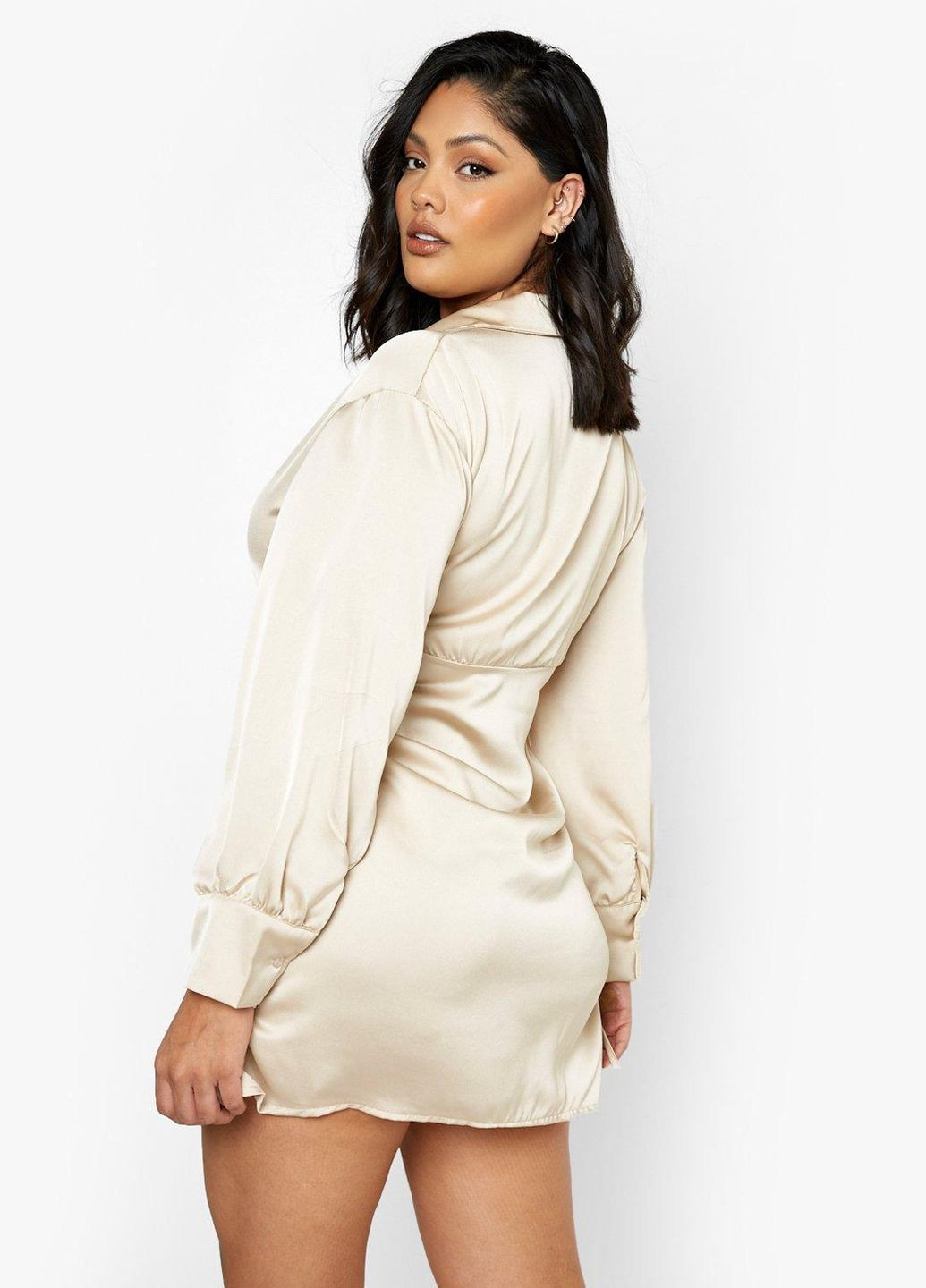 Бежева повсякденний сукня Boohoo однотонна