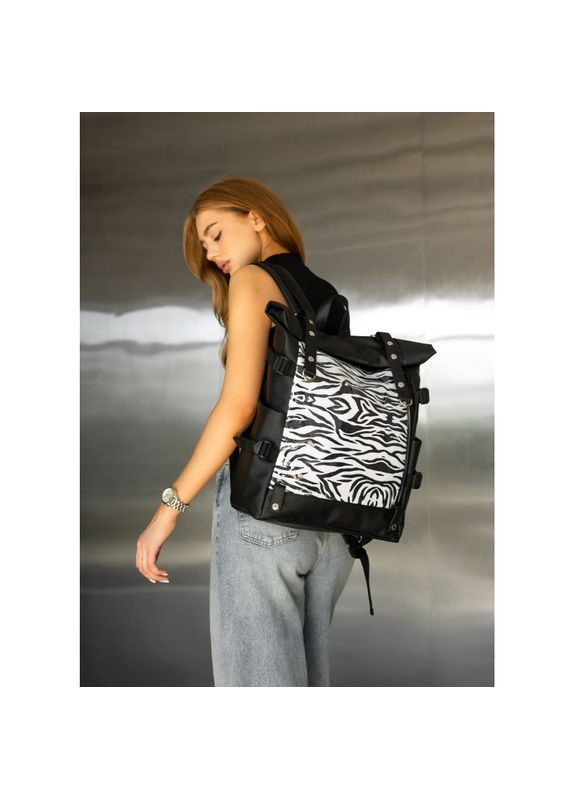 Женский рюкзак RollTop Hacking принт "Zebra" Sambag (339597147)