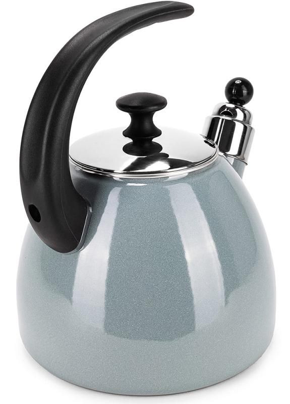 Чайник емальований "Boiling Water" 2.5л зі свистком, індукційний, оливковий Kamille (372176253)