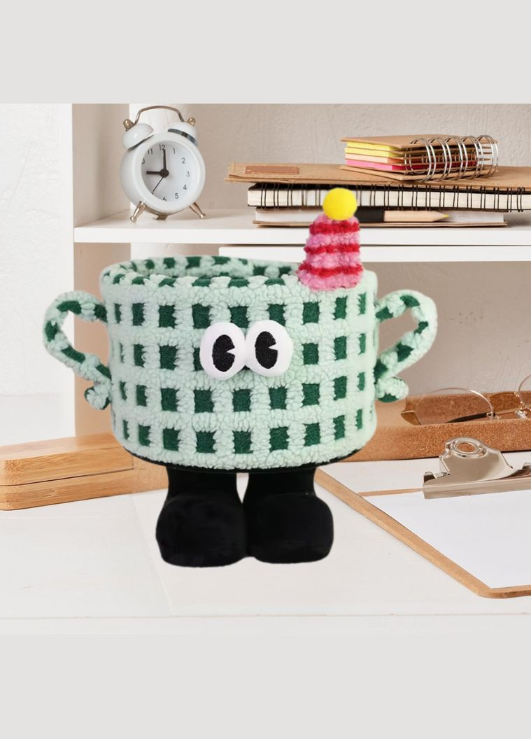 Корзина для игрушек плюшевый органайзер в детскую комнату мягкий для вещей и игрушек в детская,зелёная No Brand (346530733)