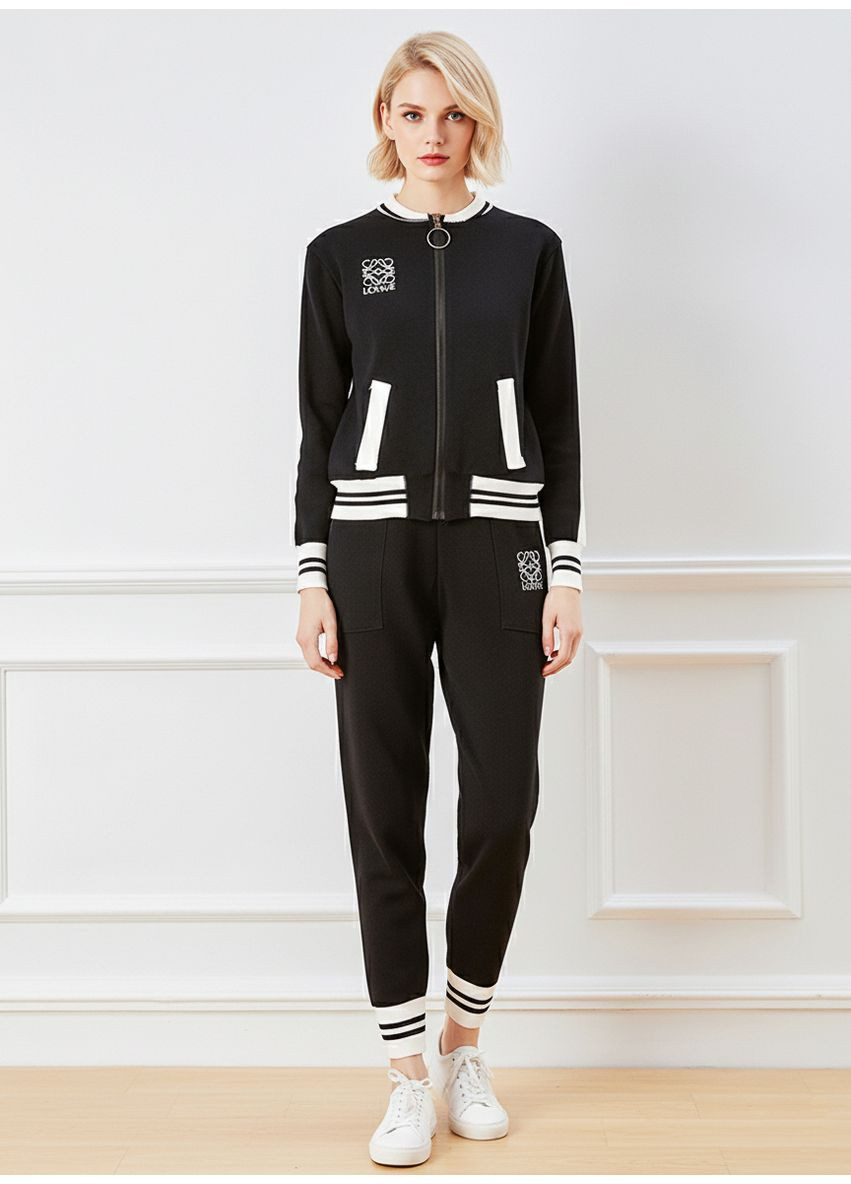 Жіночий спортивний трикотажний костюм Чорний Number Nine (336214075)