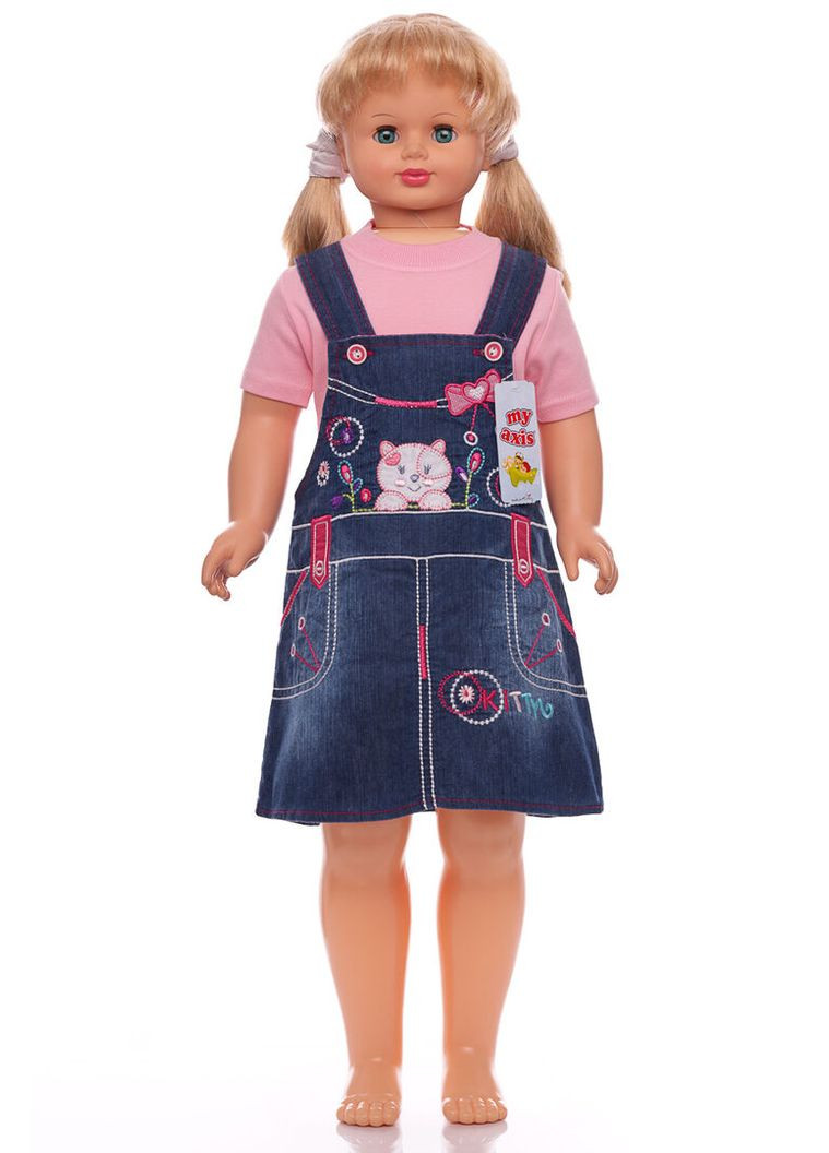 Рожева сарафан з футболкою джинсовий котик рожевий 92 см (32622) BABYKROHA (323469468)