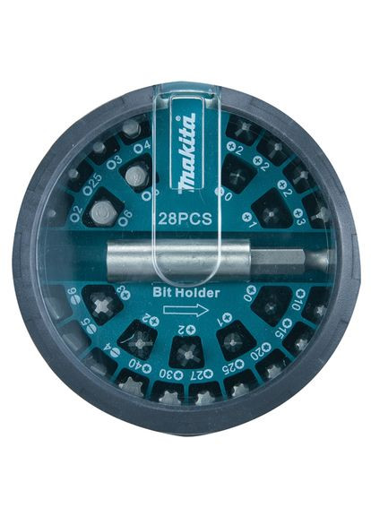 Набор бит насадок B-28911 (28 шт) дискообразный набор + держатель (7673) Makita (295032729)