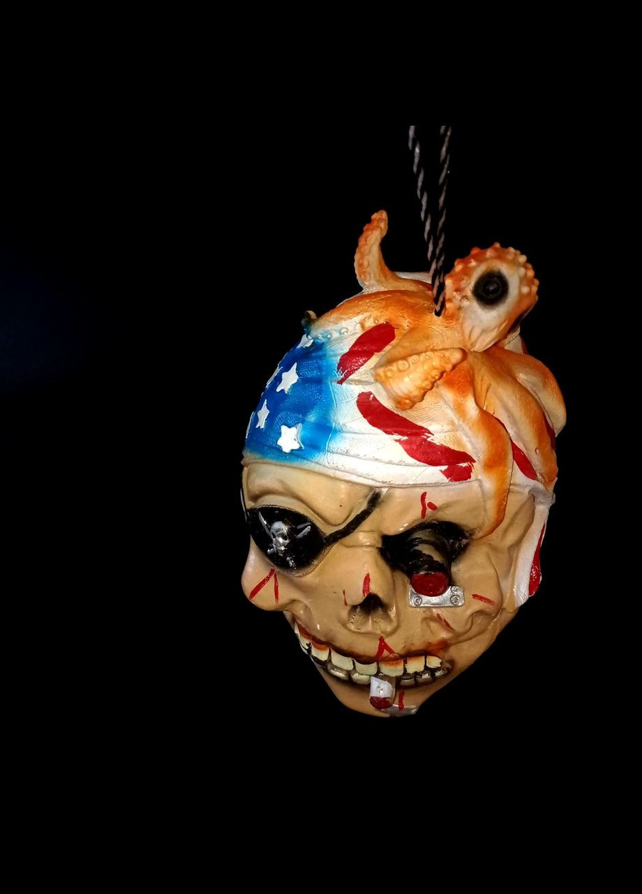 Декор на Хэллоуин подвесной "Глава пирата с кальмаром" резиновое украшение+подарок No Brand (342384846)