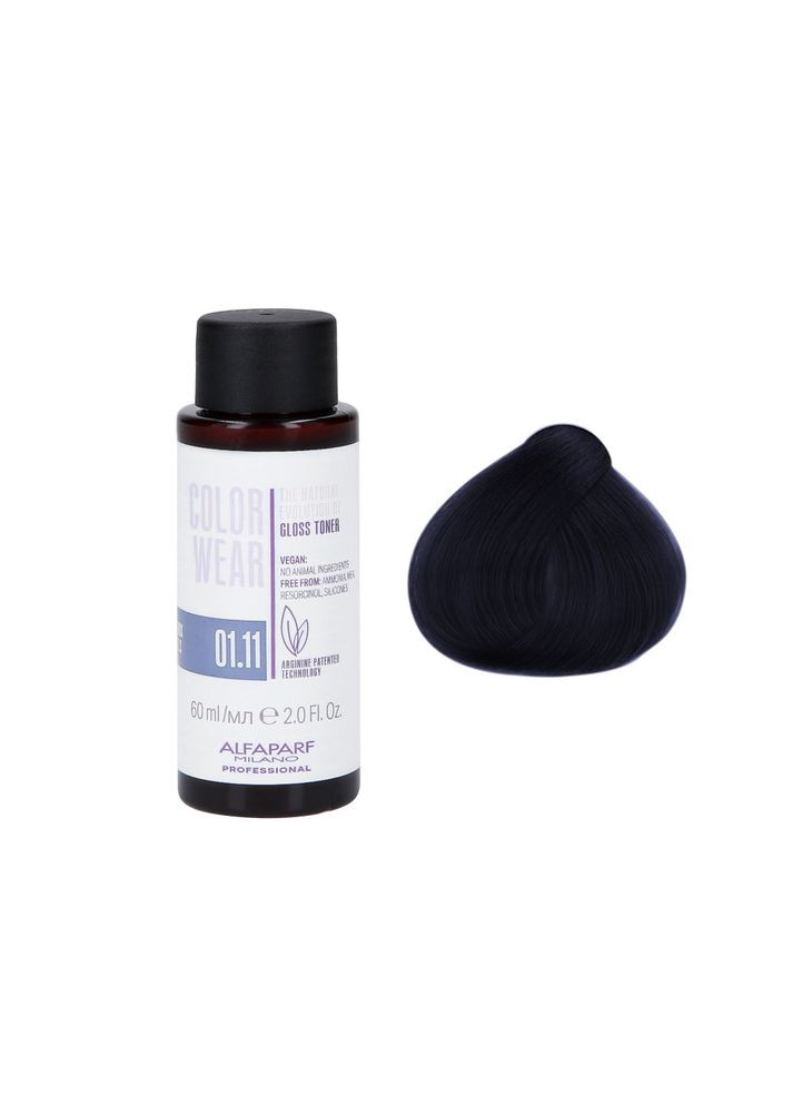 Тонизирующая жидкая краска Color Wear Gloss Toner 01.11 60 мл (8022297144559) Alfaparf (349755247)