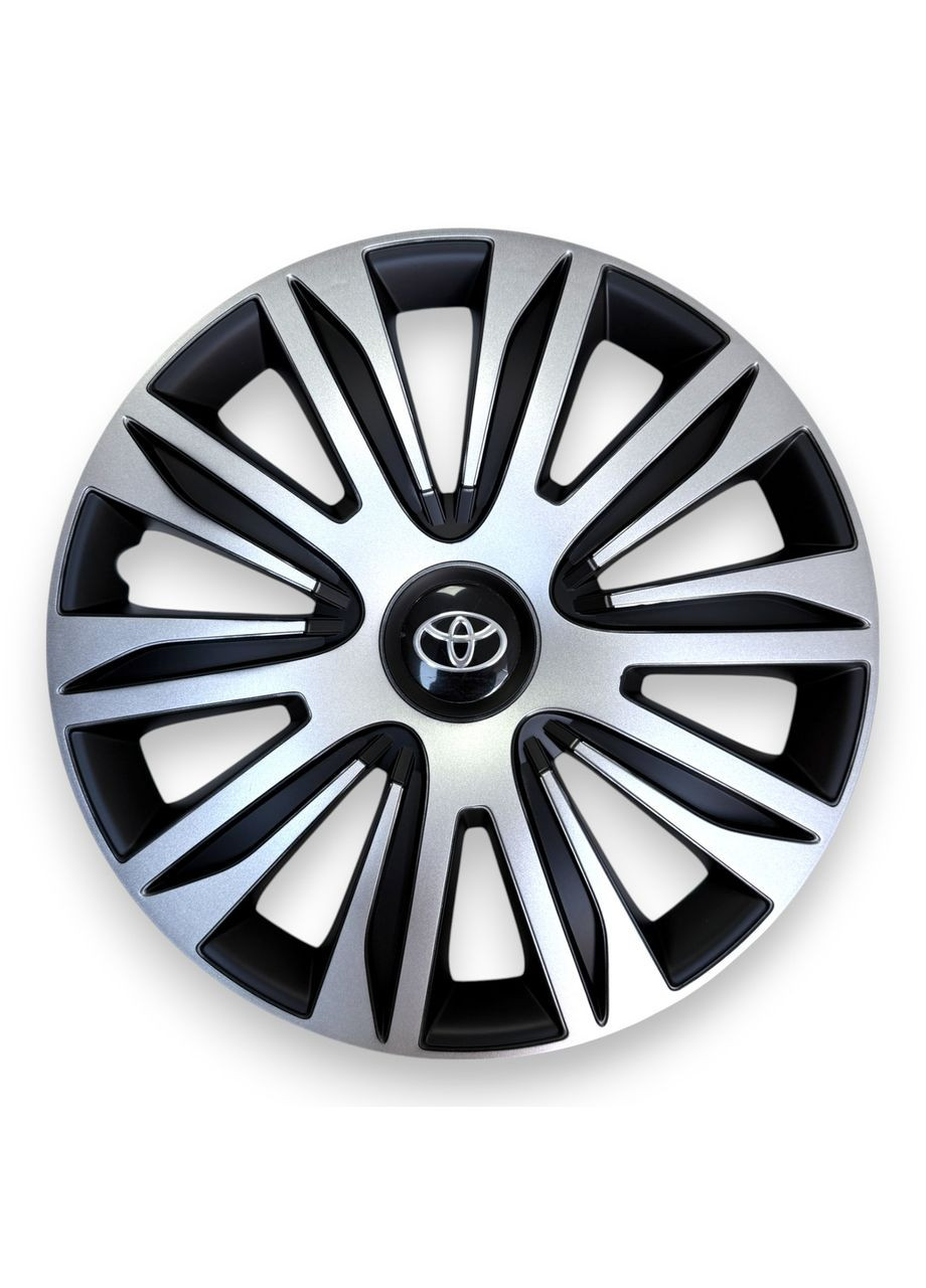 1 штука Колпак на колесо Nardo Silver Black R14 с логотипом Toyota колпаки на диски Нардо Сильвер Блэк Р14 с логотипом 1 шт. No Brand (364463175)