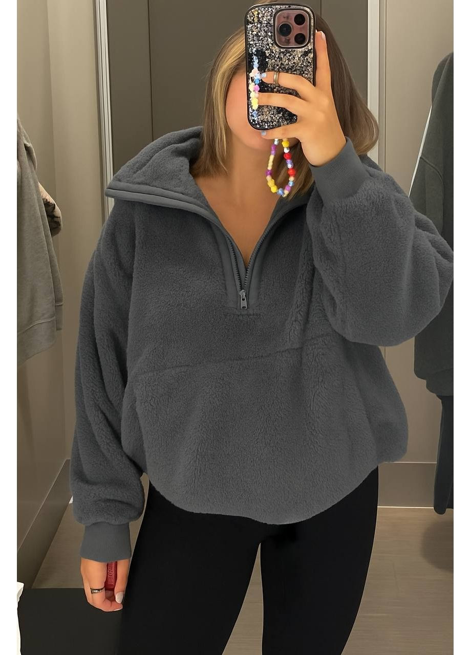 Худі жіночий оверсайз з двостороннього флісу Style Point (355341551)