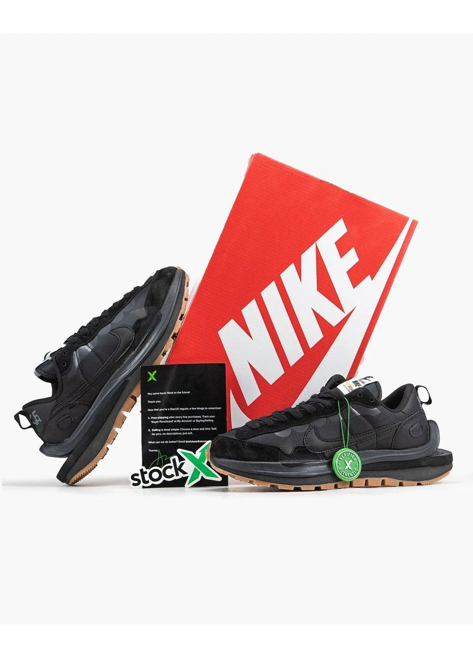 КРОССОВКИ ЖЕНСКИЕ NIKE VAPORWAFFLE BLACK НАЙК ВАПОРМАКС No Brand чёрные демисезоны (367167741)