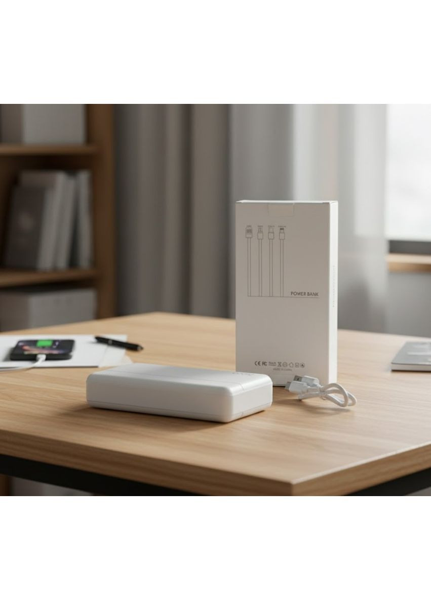 Зовнішній акумулятор 20000 mAh Li-Pol з двома USB-портами білий 2104618823) Hoco (369963229)