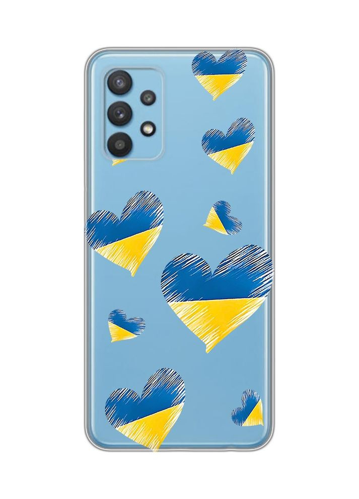Прозорий чохол на Samsung Galaxy A32:: Сердечка. Україна (принт 258) Creative (360680958)