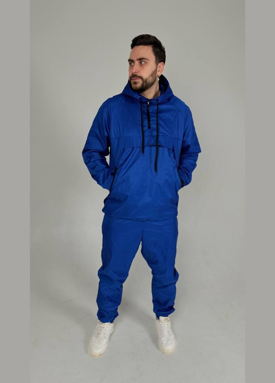 Спортивний костюм з плащівки худі колір електрик No Brand (353848735)