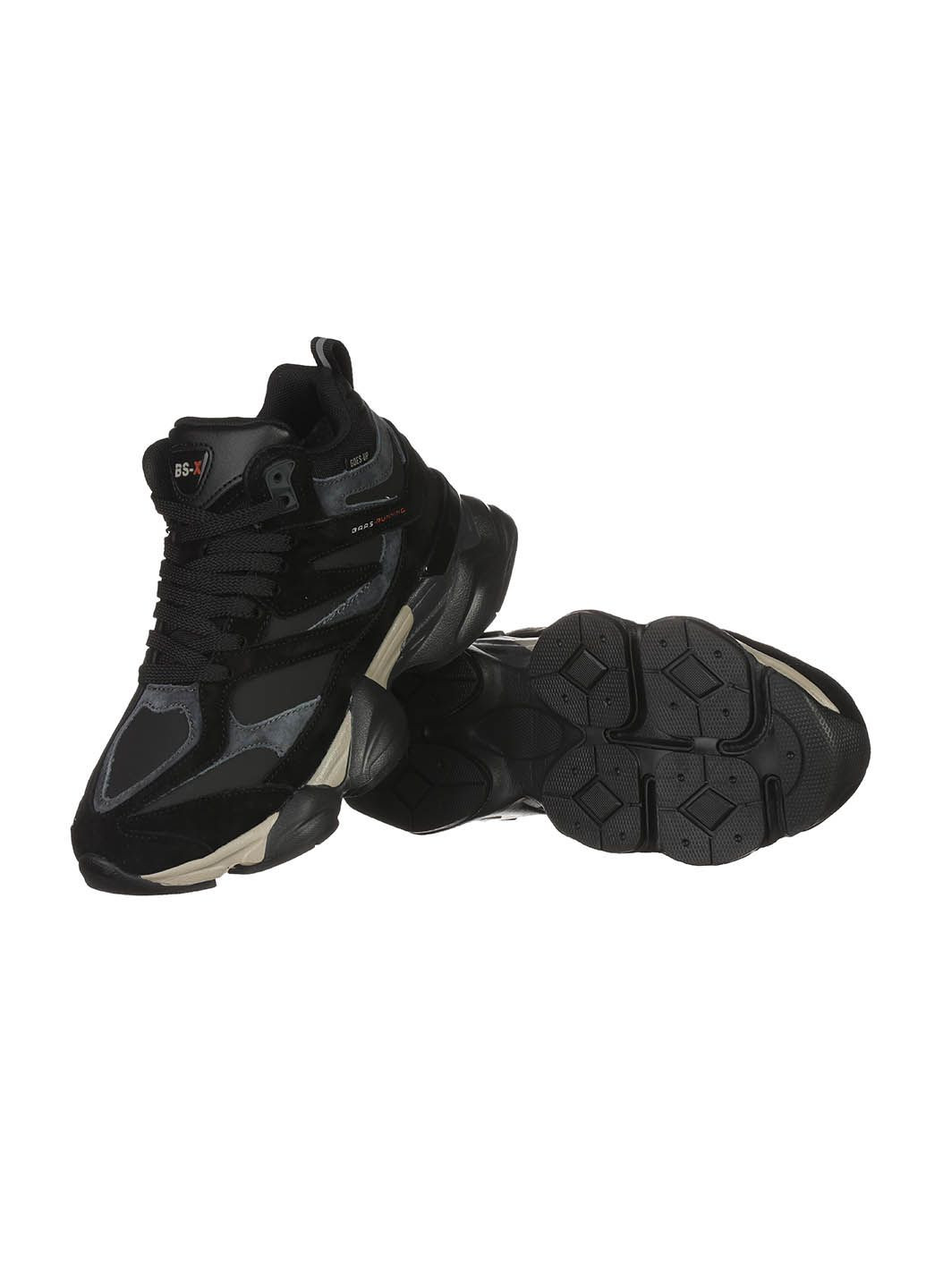 Кросівки жіночі зимові на шнурівці шкіряні на високій підошві повсякденні для прогулянок чорні B5241-1c Baas чорні зими (305573609)