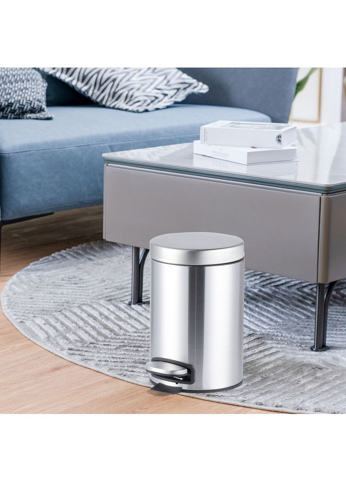 Відро для сміття з плавним закриттям кругле Ellipse-TC0205 SS Color 5л колір нержавійка (MI7076) Mixxus (341331706)