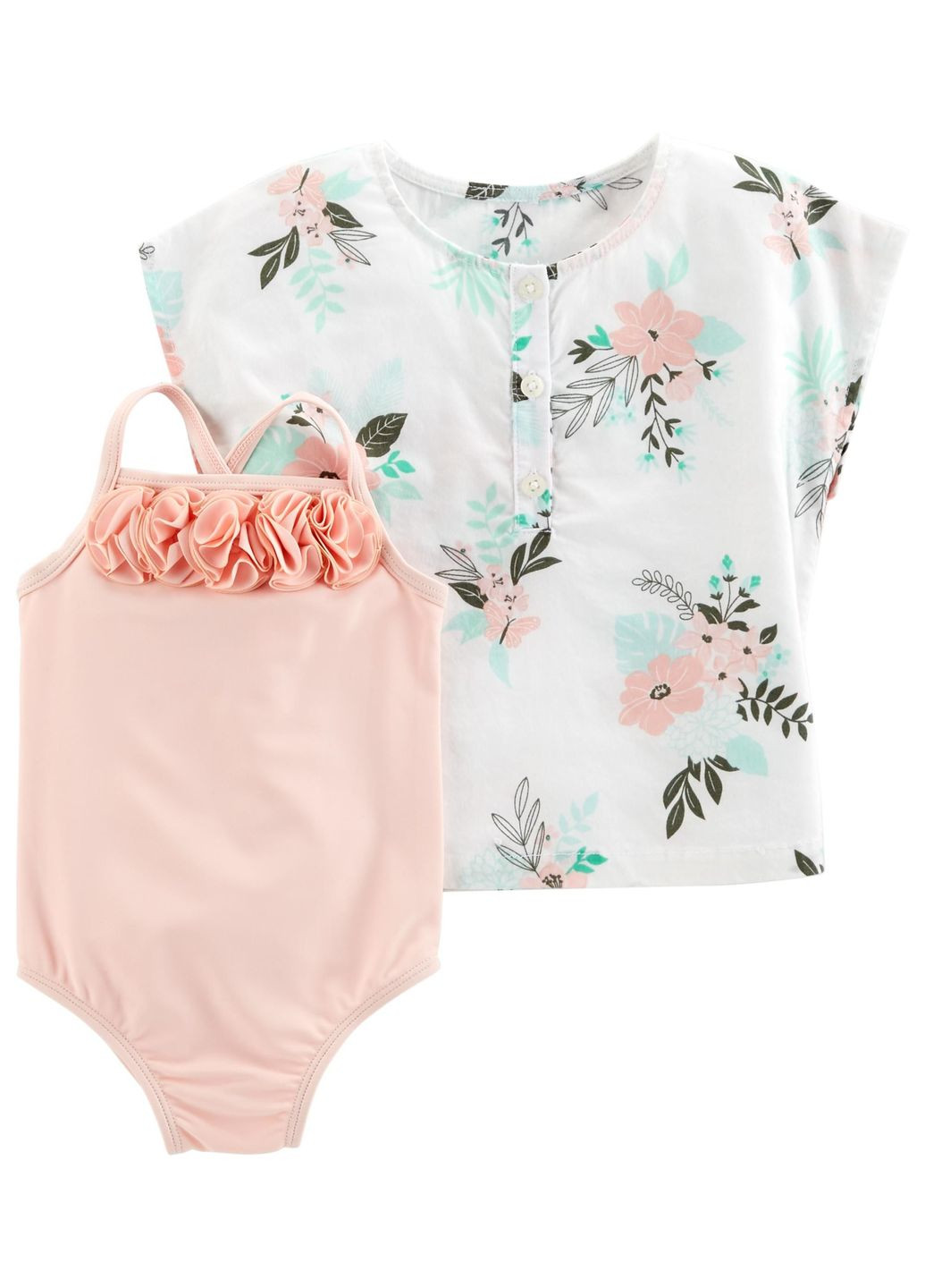 Пудровый комплект (купалник, туника) Carter's