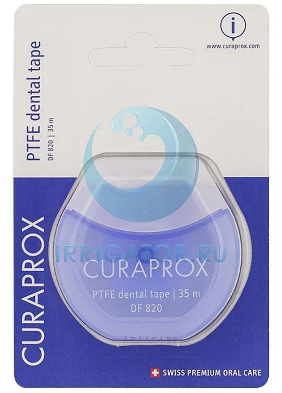 Нить межзубная тефлоновая с хлоргексидином, 35м Межзубная нить тефлоновая с хлоргексидином DF820 (2-803183) Curaprox (369793337)