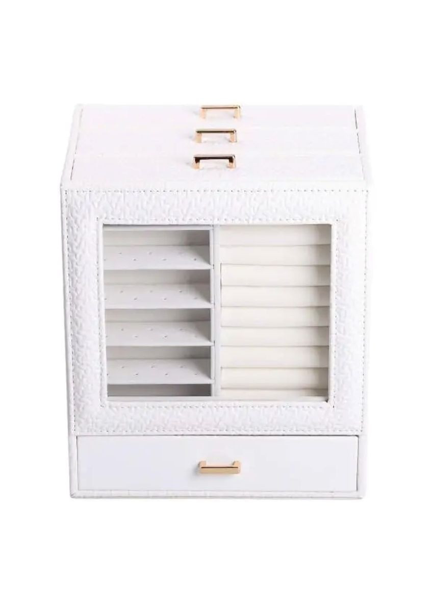 Скринька для прикрас з еко шкіри 3 яруси органайзер для ювелірних виробів HP-5-16W Yiwu (365265192)