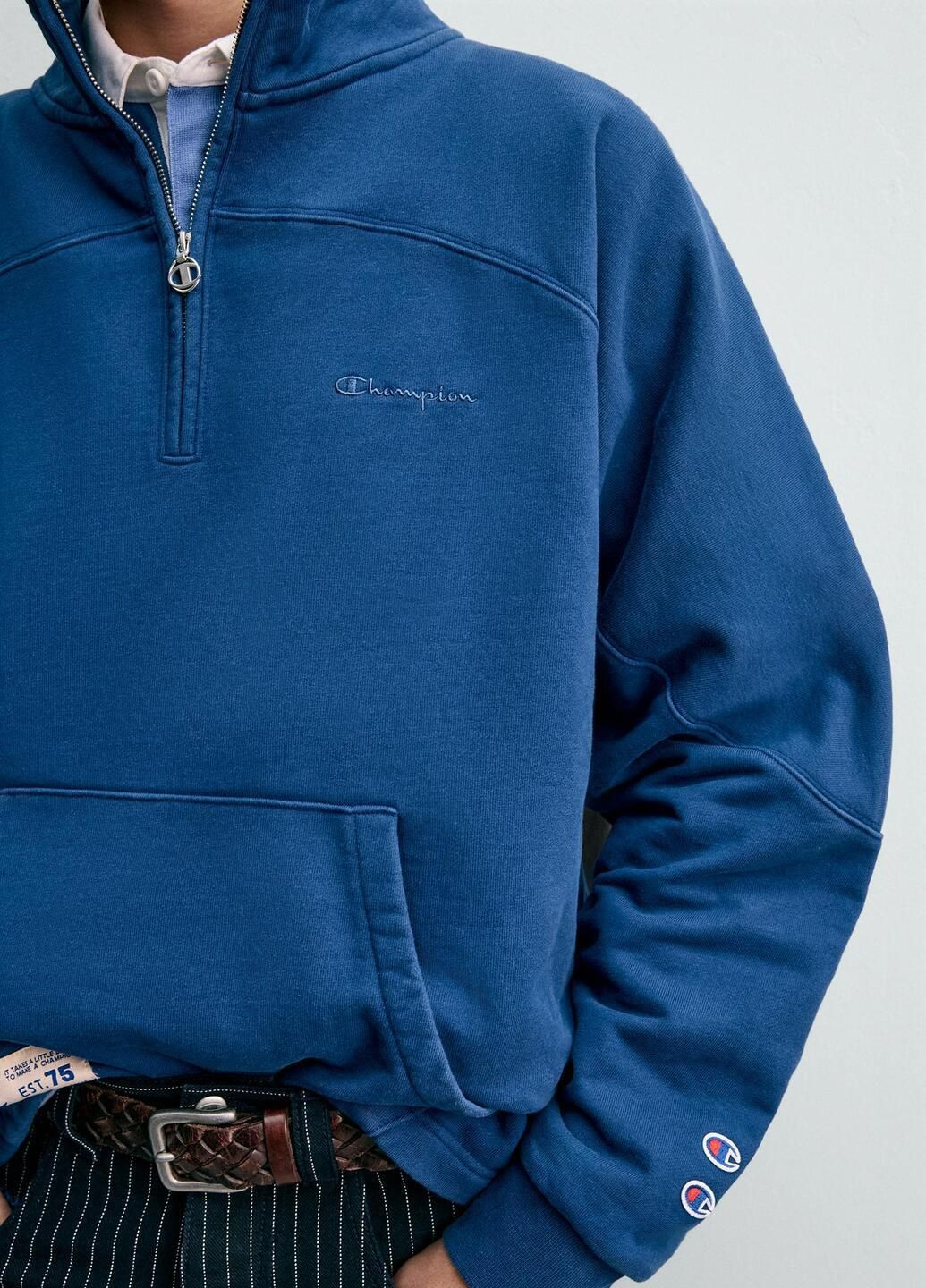 Темно-синій світшот Zara однотонний (365703132)