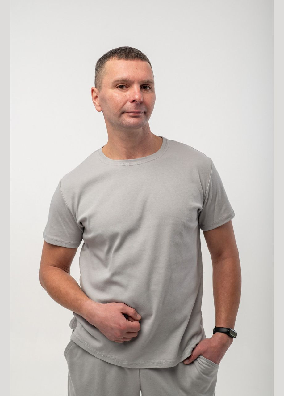 Серая базовая мужская футболка с коротким рукавом V.O.G.