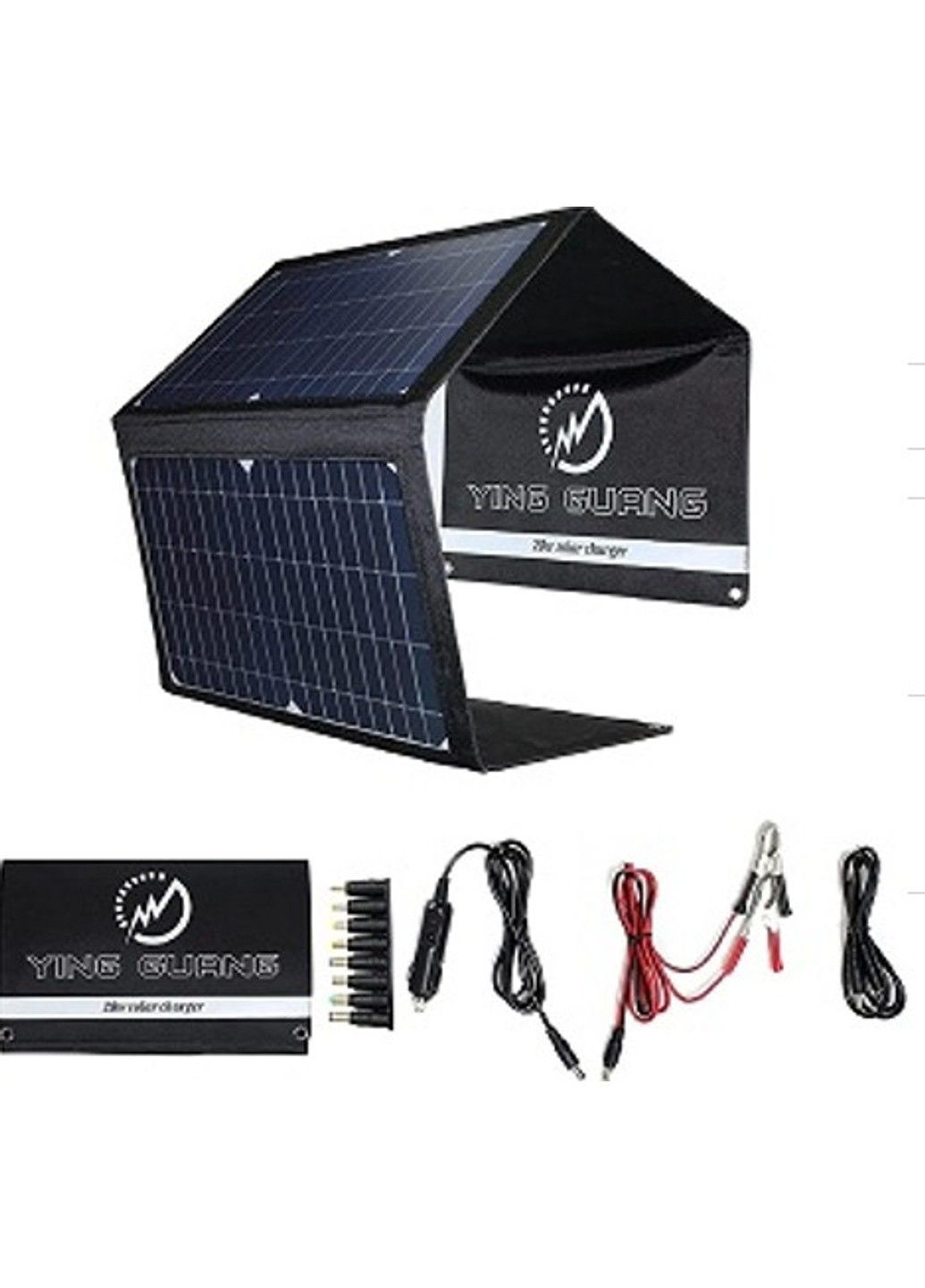 Складний сонячний заряд Solare 28W USB + Type-C + DC (18V/1.5A) виходи (6358-EU+DC) No Brand (332636972)