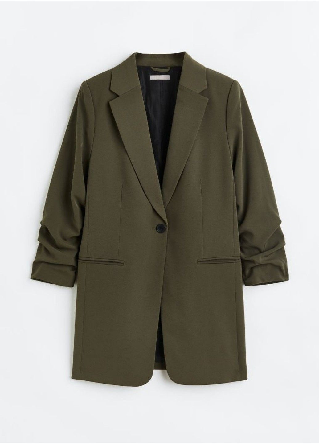 Темно-зеленый женский женский пиджак с собранными рукавами н&м (56959) xs темно-зеленый H&M - всесезон