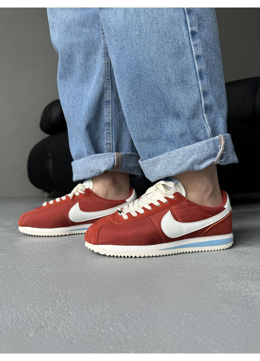 Комбіновані Осінні кросівки чоловічі nike cortez red найк кортез No Brand