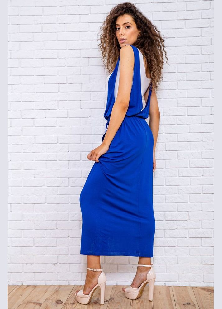 Синя довга трикотажна сукня, кольору електрик, Ager