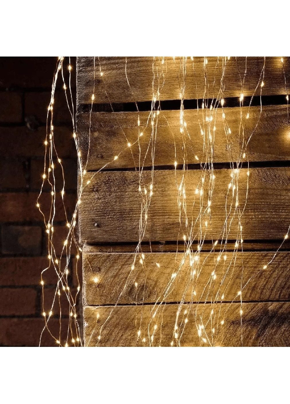 Светодиодная комнатная внутренняя гирлянда конский хвост с работой от сети 400 LED (478655-Prob) Теплая белая 2 метра Unbranded (307994194)