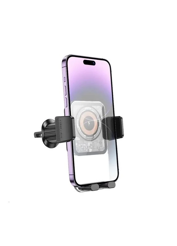 Автотримач для телефона з БЗП Riley wireless fast charging car holder(air outlet) (6941991108679) Borofone BH209 (372677884)