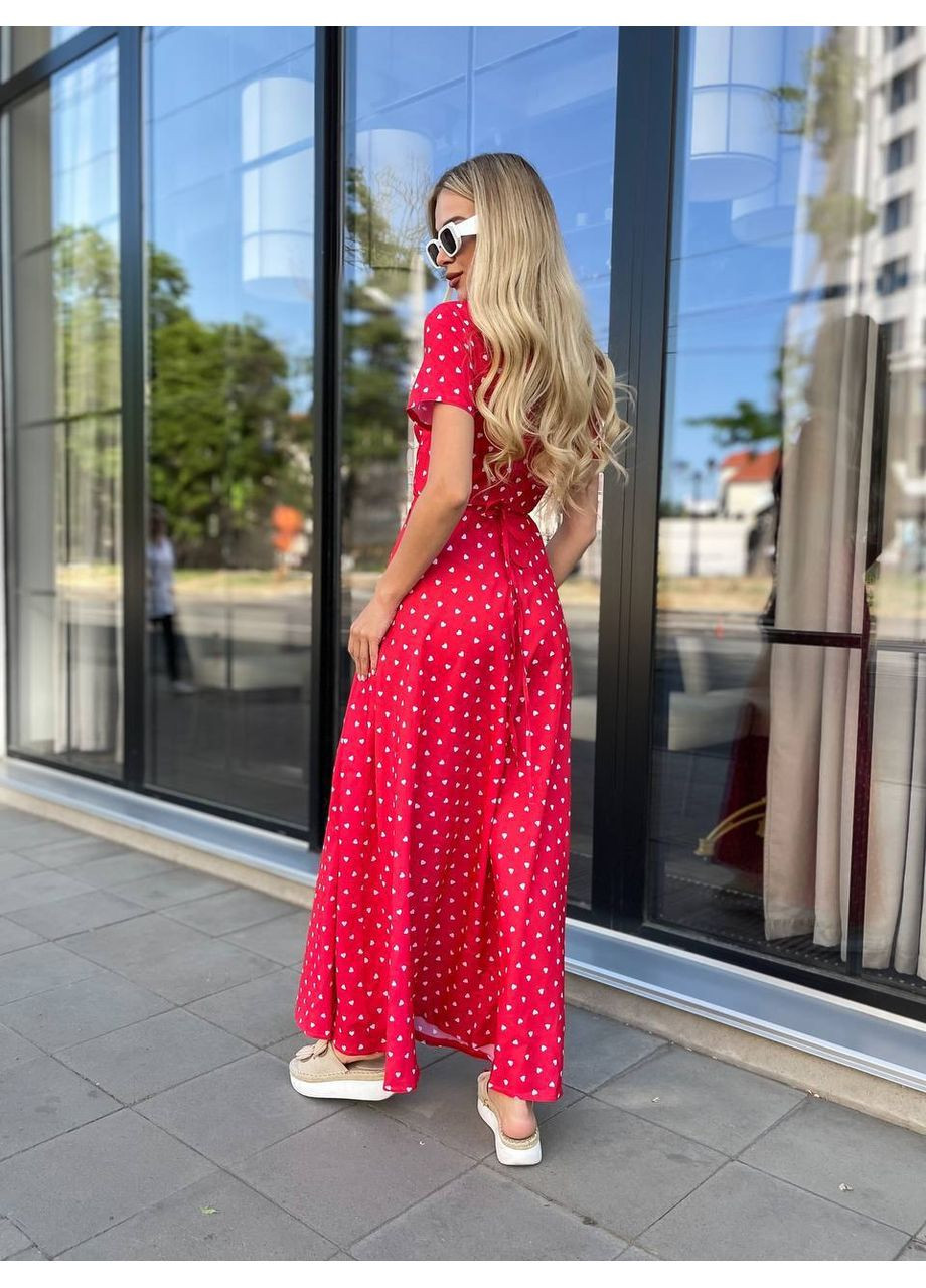 Красное праздничный платье Vione в горошек