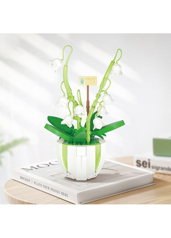 3D конструктор набір будівельних блоків YZ 2083 квітковий конструктор Конвалія 330 деталей Lesko (362455997)