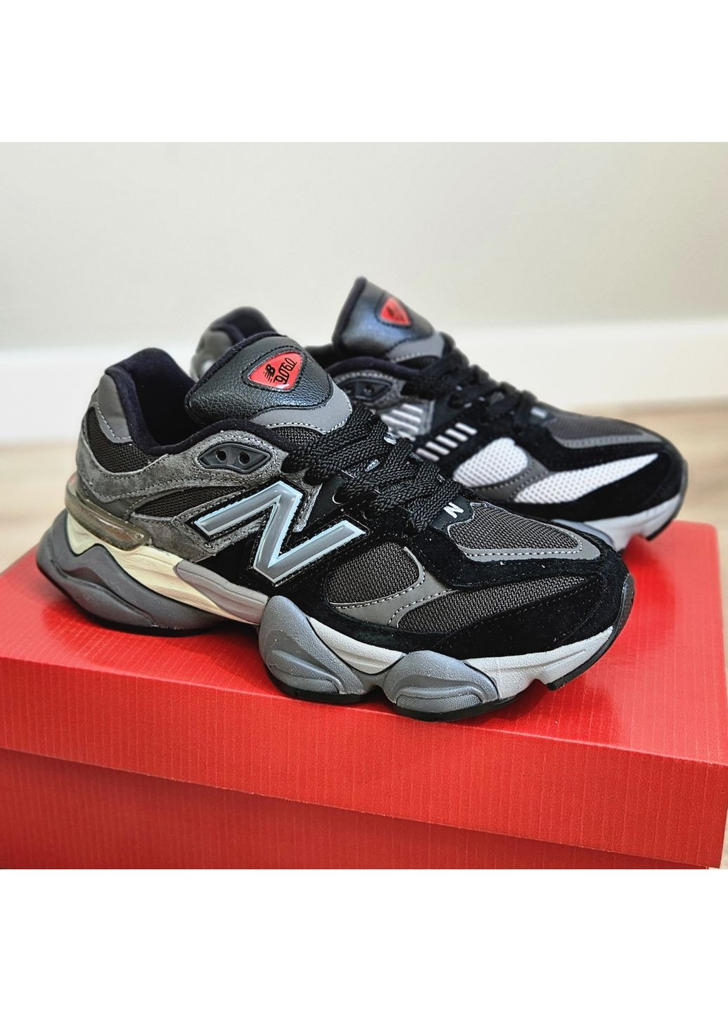 Кроссовки женские и мужские New Balance 9060 Black Grey | Нью Беланс 9060 тёмно-серые демисезоны (362672546)