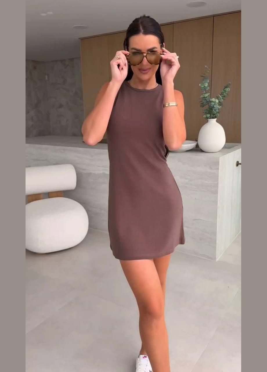 Коричнева повсякденний жіноча класична сукня Україна однотонна