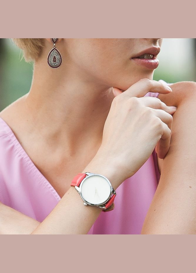 Годинник Мінімалізм (кораловий, срібло) Ziz 4600161 (338216299)