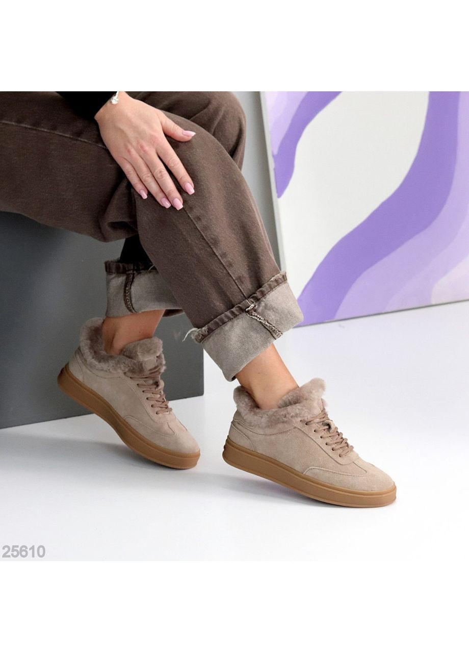 Зимние кроссовки No Brand коричневые зима (369363821)