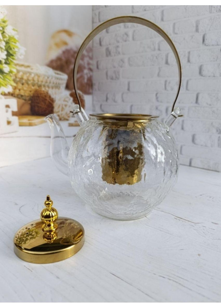 Чайник заварник Nuvara скляний 1 л Прозорий GK-5809 Topaz (362347111)