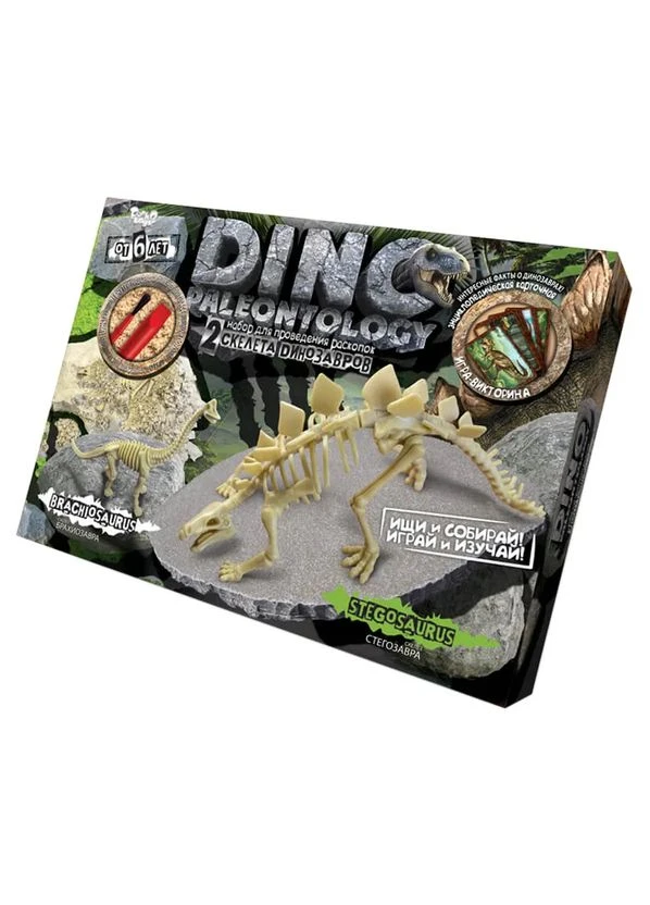 Игровой набор раскопок DINO PALEONTOLOGY пласт 20х15 см Стегозавр Danko Toys (393452227)