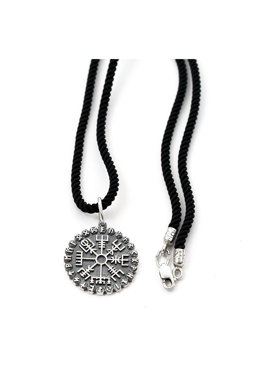 Оберег Вегвизир рунический компас 8961 Maxi Silver (337133362)