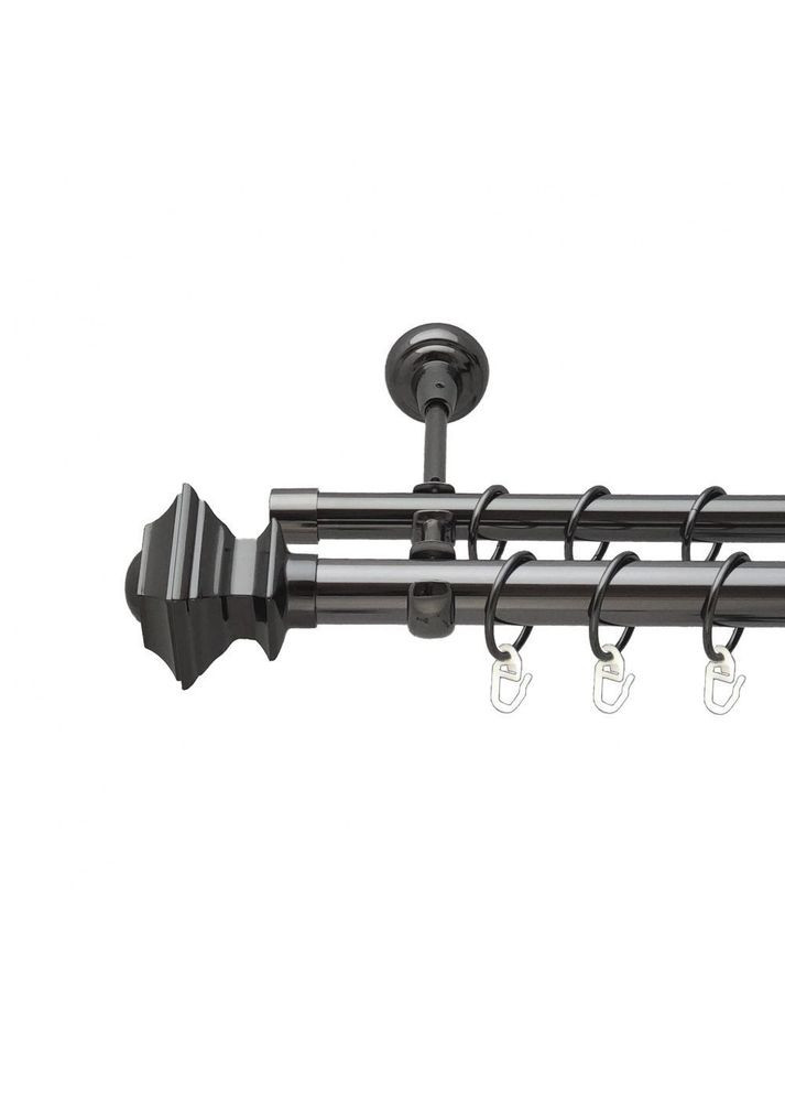 Карниз Борджеза металевий дворядний відкритий гладка труба Онікс 25\19 мм 160 см (00-00012179) ORVIT (300281409)