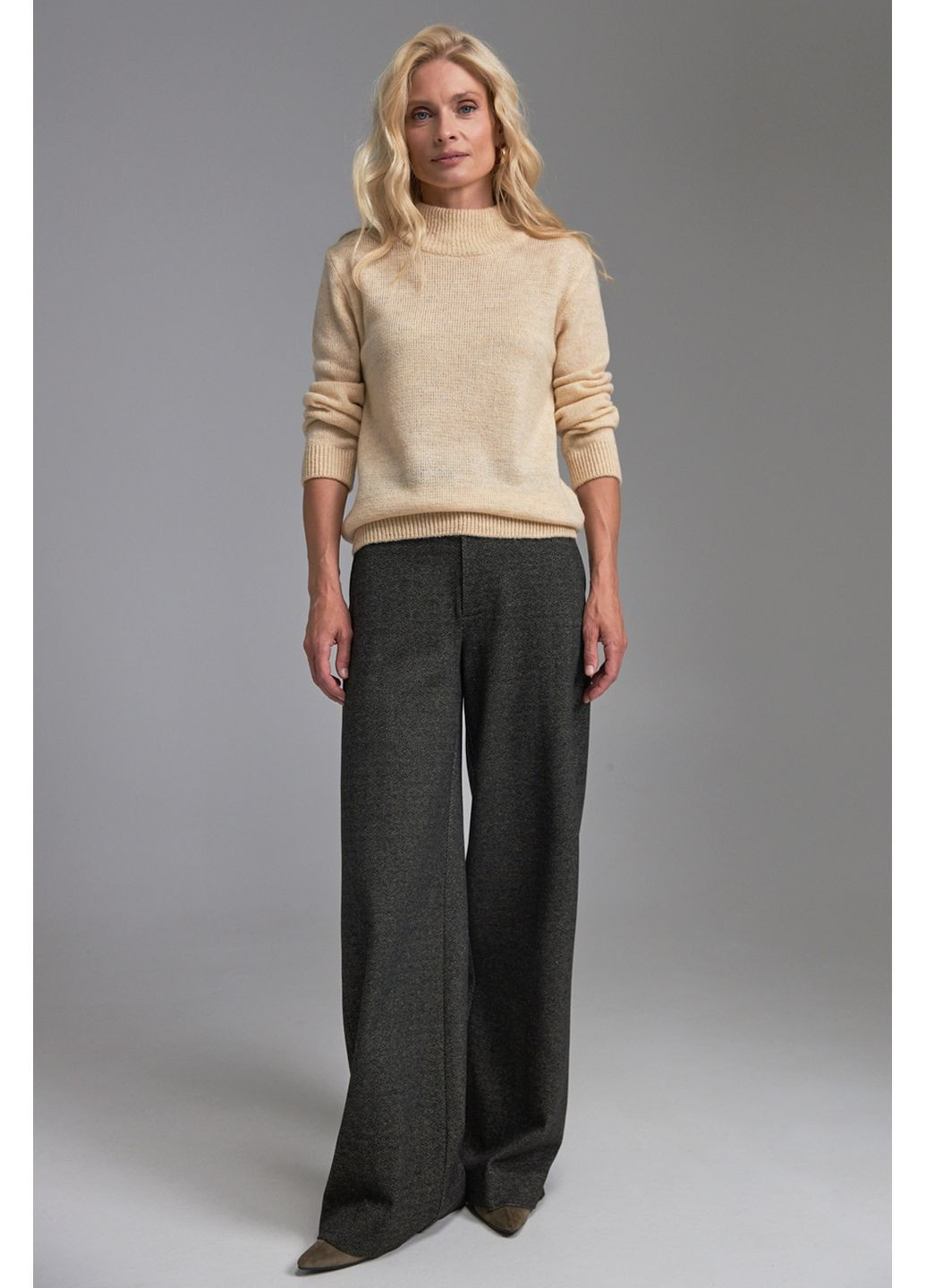 Бежевый свитер из шерсти-мериноса 2871 Triko Bakh