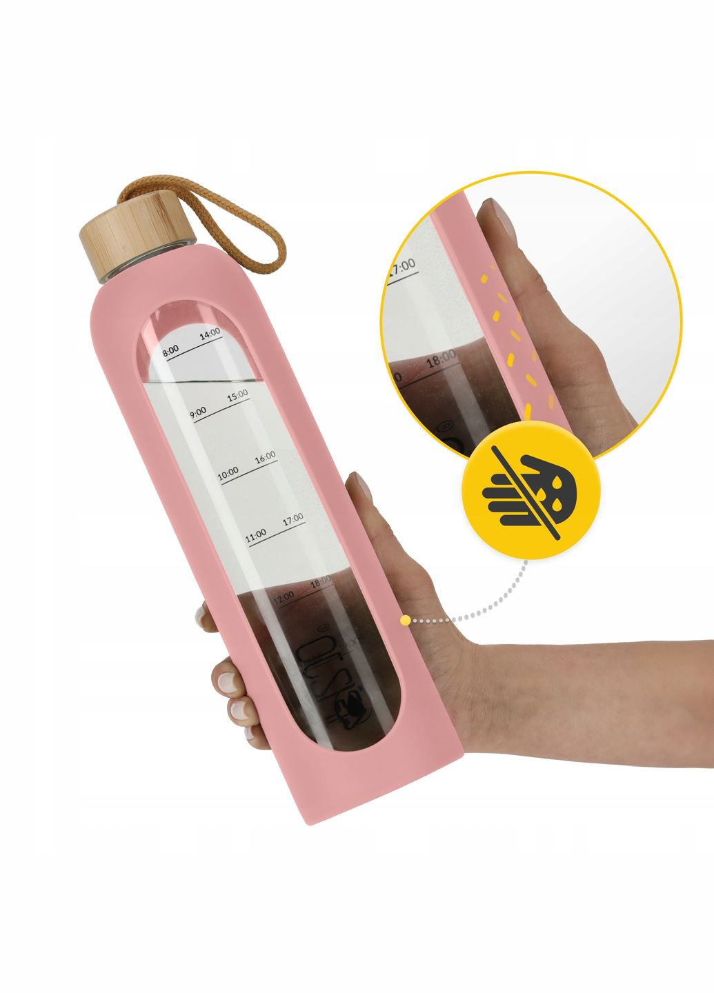 Пляшка для води спортивна 1000 мл скляна Pink (P-5905973403887) 4FIZJO (311505596)