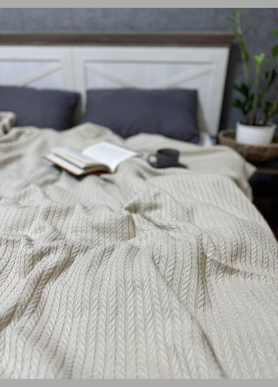 Плед косичка пике легкий Беж Евро (ВЕ2200В05) No Brand (308754539)