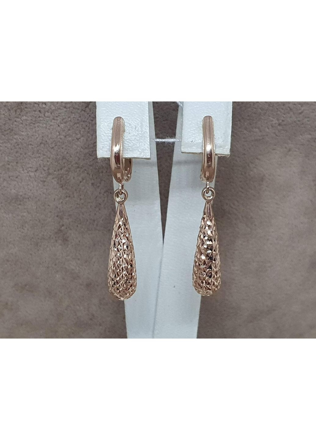 Золоті сережки-підвіски з алмазною гранню. 210268_А FAVORITUM (356452559)