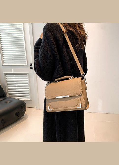 Женская сумка 2118 кросс-боди бежевая No Brand (326487637)