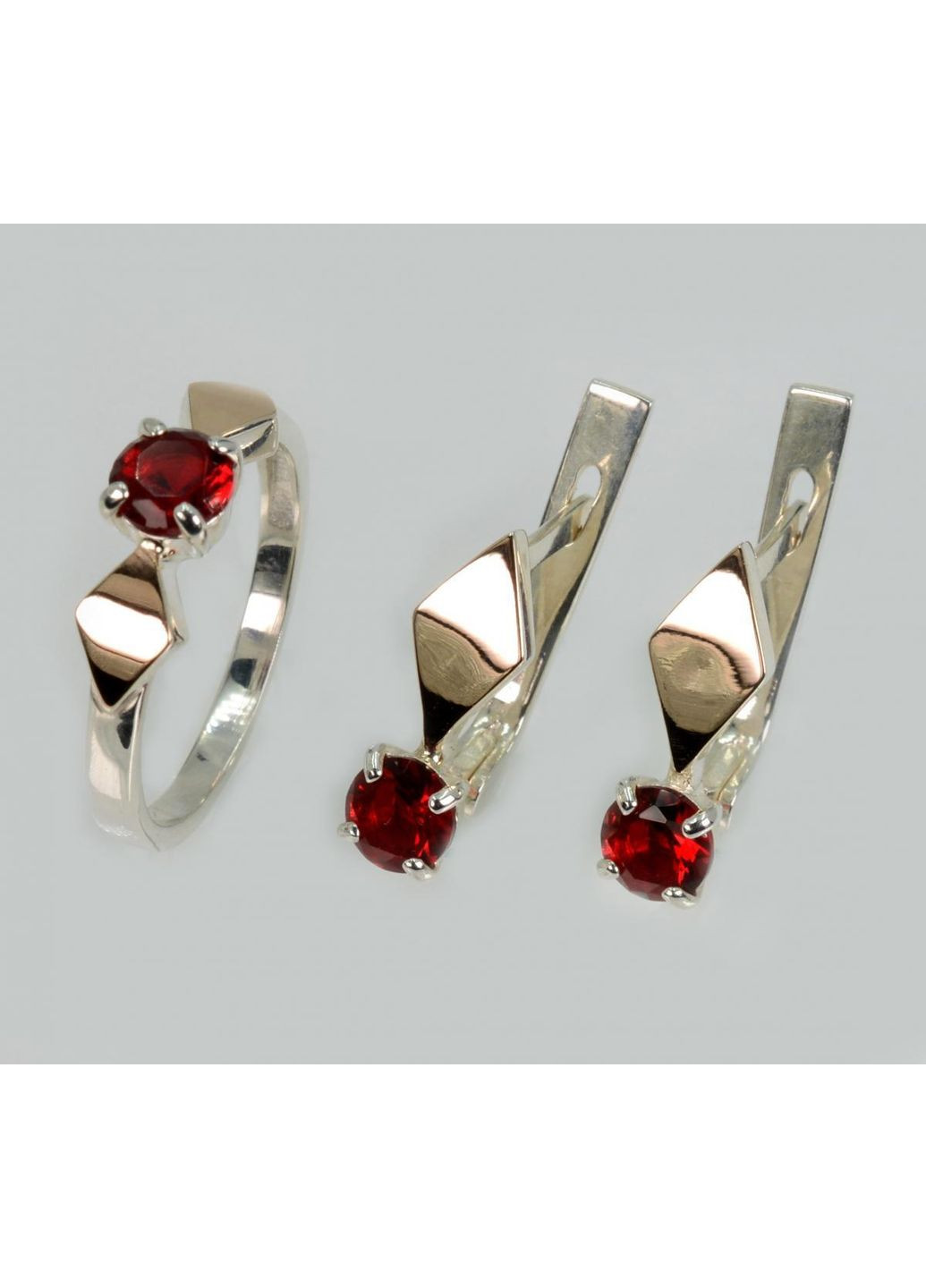 Серебряный набор с пластинами из золота Silver Style (367268435)