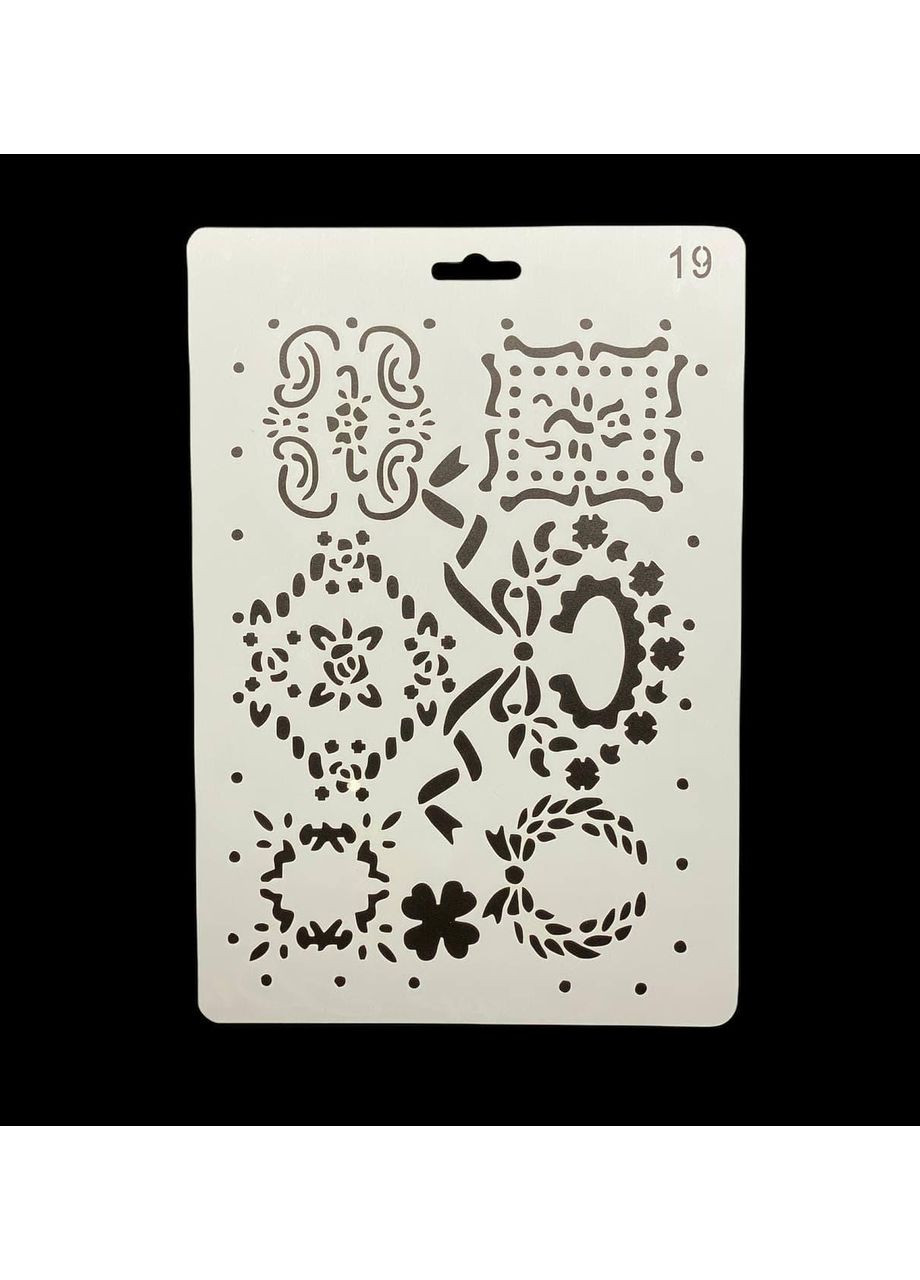 «Трафарет А4 пластиковий (арт. 19), для творчості, малювання та декору» No Brand (369365676)