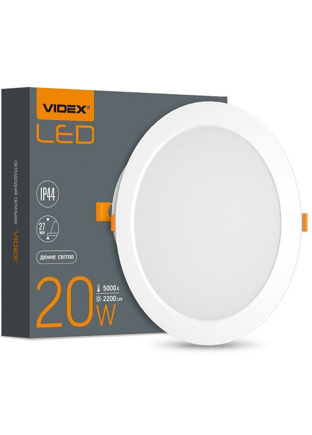 Точечный светильник Back 20W 5000K VL-DLBR-205 встраиваемый круглый Videx (333338531)