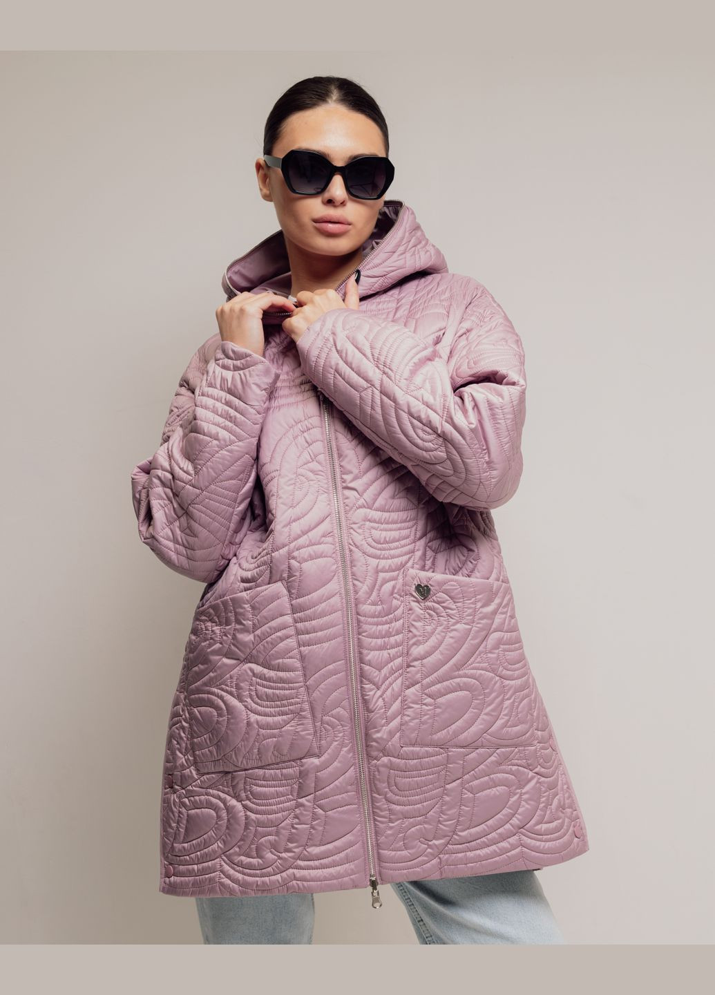 Бузкова демісезонна куртка жіноча двостороння Mishele